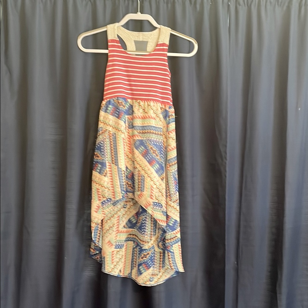 Tween Red and White Striped Dress